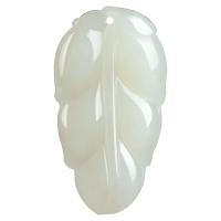 Colgantes de Jade, Hetian Jade, Hoja, Blanco, 32x17.6x5mm, Vendido por UD