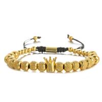 Messing-Armbänder, Messing, Krone, plattiert, unisex & verschiedene Stile für Wahl, 15mm, Länge:ca. 6.3-10.6 ZollInch, verkauft von PC