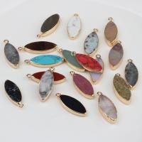 Piedras preciosas colgantes de latón, Piedra natural, con metal, Ojo de Caballo, chapado en color dorado, Joyería & Bricolaje, más colores para la opción, 30x11mm, Vendido por UD