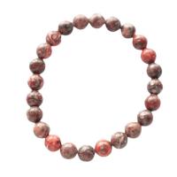 Pulsera de Piedras Preciosas, Piedra de Piel de Leopardo, Esférico, pulido, Bricolaje & unisexo & diverso tamaño para la opción, Rojo, longitud:18 cm, Vendido por Sarta