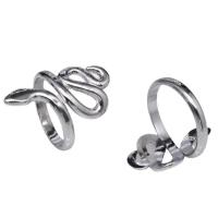 Titanstahl Manschette Fingerring, Schlange, plattiert, Modeschmuck, keine, 26mm, verkauft von PC