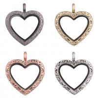 Zinc Alloy Floating Charm Pendant, with Magnet & Glass, Heart, plated, Unisex 