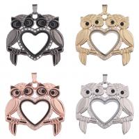 Zinc Alloy Rhinestone Pendants, with Magnet & Glass & Rhinestone, Owl, plated, Unisex 