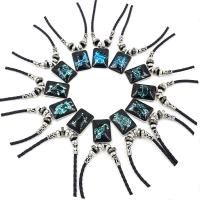 Zeit Gem Jewelry Halskette, Zinklegierung, mit PU Leder & Harz, Spritzgießen, Konstellation Schmuck & unisex & verschiedene Muster für Wahl, blau, 35x20mm, Länge:ca. 22.04 ZollInch, verkauft von PC