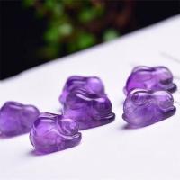 Natürliche Amethyst Perlen, Hase, geschnitzt, kein Loch, violett, 19x10x11mm, verkauft von PC