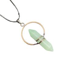 Gemstone Jewelry Pendant, Natural Stone, with Iron, Conical, plated & Unisex 