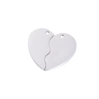 Stainless Steel Heart Pendants, plated, 2 pieces & fashion jewelry 