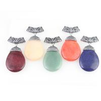 Gemstone Zinc Alloy Pendants, with Gemstone 