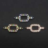 Cubic Zirconia Micro Pave Brass Connector, plated, fashion jewelry & micro pave cubic zirconia 