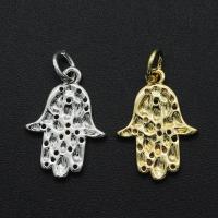 Cubic Zirconia Micro Pave Brass Pendant, Hand, plated, fashion jewelry & micro pave cubic zirconia 