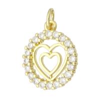 Cubic Zirconia Micro Pave Brass Pendant, gold color plated, micro pave cubic zirconia & hollow Approx 3mm 