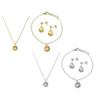 Fashion Stainless Steel Jewelry Sets, bracelet & earring & necklace, plated, for woman Approx 19.5 Inch, Approx 8.4 Inch 