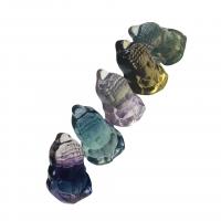 Natural Fluorite Pendant, Carved, no hole, mixed colors 