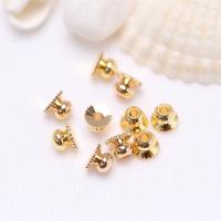 Messing Perlenkappe, goldfarben plattiert, DIY, goldfarben, 4x3mm, verkauft von PC