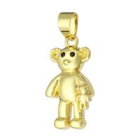 Cubic Zirconia Micro Pave Brass Pendant, Bear, gold color plated, micro pave cubic zirconia Approx 3mm 