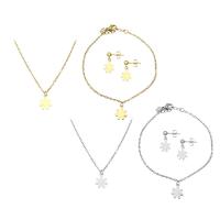 Fashion Stainless Steel Jewelry Sets, bracelet & earring & necklace, plated, for woman Approx 19.5 Inch, Approx 8.5 Inch 