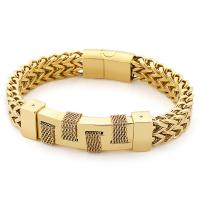 Maille en acier inoxydable Boucle de ceinture Bracelet, Placage, pour homme, plus de couleurs à choisir, 12mm Environ 8.66 pouce, Vendu par PC