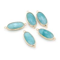 ジェムストーンコネクタ, ステンレス, とともに Amazonite, 卵形, 切り面, ブルー 売り手 パソコン