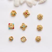 Brass Jewelry Beads, with Resin, gold color plated, DIY, mixed colors 