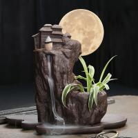 Incense Smoke Flow Backflow Holder Ceramic Incense Burner, Purple Clay, handmade, for home and office & durable 