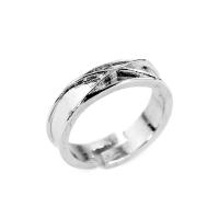 Zinc Alloy Finger Ring, Unisex, silver color, 17mm 