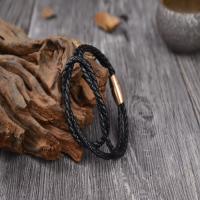 Kunstleder Schnur Armbänder, Synthetisches Leder, mit Edelstahl, plattiert, unterschiedliche Länge der Wahl & unisex, keine, verkauft von PC