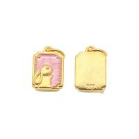 Enamel Brass Pendants, gold color plated golden 