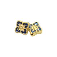 Perlas de esmalte latón, metal, chapado en color dorado, Joyería, dorado, 9x3mm, agujero:aproximado 1.6mm, Vendido por UD