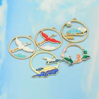 Zinc Alloy Enamel Pendants, gold color plated, fashion jewelry 