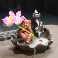 Incense Smoke Flow Backflow Holder Ceramic Incense Burner, Porcelain, handmade, for home and office & durable 