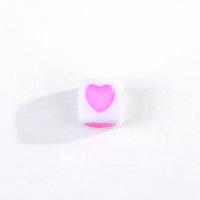 Enamel Acrylic Beads, Square, DIY, mixed colors 