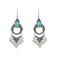 Turquoise Zinc Alloy Earring, with turquoise, plated, fashion jewelry & for woman 