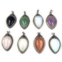 Gemstone Zinc Alloy Pendants, with Zinc Alloy, fashion jewelry & DIY 