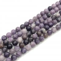 Natural Lepidolite Beads, Round, polished, DIY purple Approx 15 Inch 