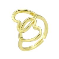 metal Anillo de dedo Cuff, chapado en color dorado, Ajustable, tamaño:7, Vendido por UD