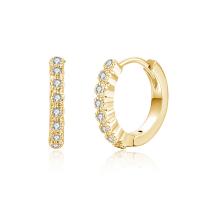 Brass Huggie Hoop Earring, micro pave cubic zirconia & for woman 