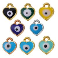 Zink-Legierung Evil Eye Anhänger, Zinklegierung, Herz, goldfarben plattiert, unisex, keine, 8x7mm, ca. 500PCs/Tasche, verkauft von Tasche