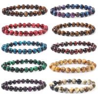 Tiger Eye Stone Bracelets, Round, polished, Unisex 8mm Approx 7.48 Inch 