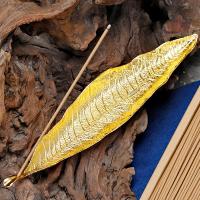 Bronze Incense Seat, Leaf, plated, for home and office & durable, golden 