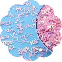 Plastic Sequin Beads, PVC Plastic, Letter, DIY 6mm 