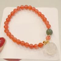 Pulsera de Ágata Roja de Yunnan, Yunnan Red Agate, con Hetian Jade, Garra, Joyería & para mujer, 6mm, Vendido por UD