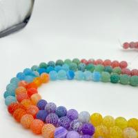 Perles agates effloresces naturelles , agate effleurant, poli, DIY & normes différentes pour le choix & givré, couleurs mélangées .96 pouce, Vendu par brin