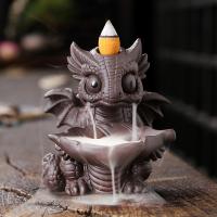 Incense Smoke Flow Backflow Holder Ceramic Incense Burner, Purple Clay, handmade, for home and office & durable 