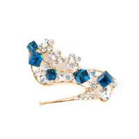 Zinc Alloy Jewelry Brooch, Shoes, gold color plated, for woman & with rhinestone & hollow 