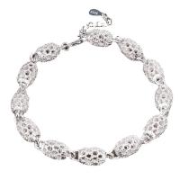 Moda pulseras de la aleación de Zinc, Linterna China, chapado en color de plata, para mujer & hueco, longitud:aproximado 8.46 Inch, Vendido por UD