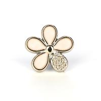 Zinc Alloy Shank Button, gold color plated & enamel 12.5mm 