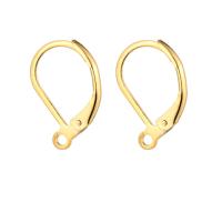 Stainless Steel Lever Back Earring Component, Unisex, golden, 15.5mm 