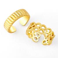 Messing Manschette Fingerring, goldfarben plattiert, Modeschmuck & verschiedene Stile für Wahl, goldfarben, verkauft von PC