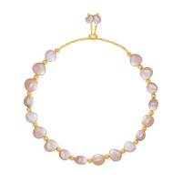 Moda pulseras de la aleación de Zinc, Perlas plásticas, con aleación de zinc, chapado en color dorado, ajustable & para mujer, longitud:aproximado 6-9 Inch, Vendido por UD