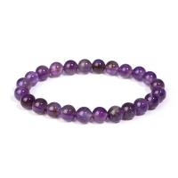 Quartz Bracelets, Amethyst, Unisex & radiation protection, purple Approx 19 cm 